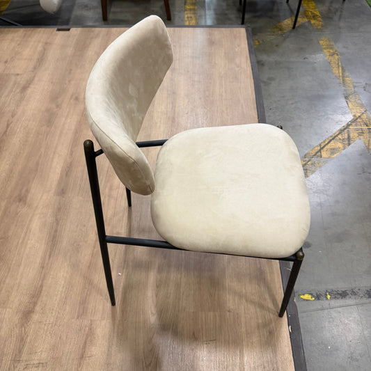 Geno Dining Chair - Venice Vegan Suede: Latte, Black Base