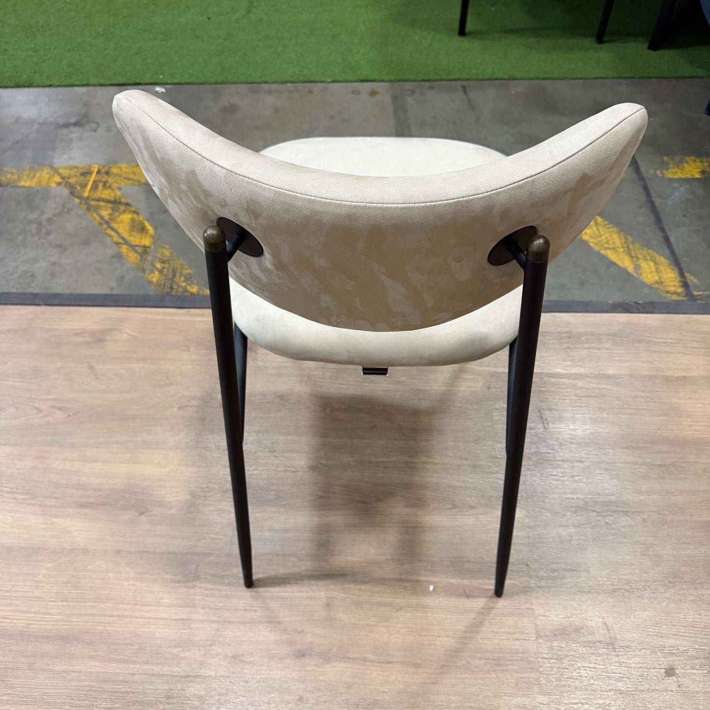 Geno Dining Chair - Venice Vegan Suede: Latte, Black Base