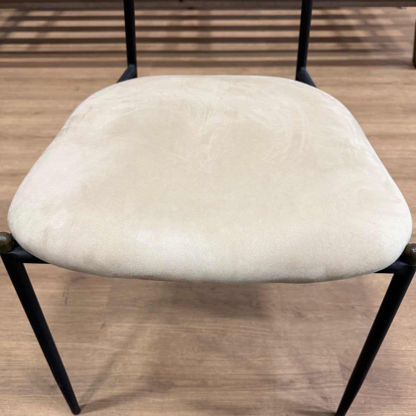 Geno Dining Chair - Venice Vegan Suede: Latte, Black Base