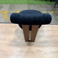 Tola Dining Chair - Plush Velvet: Black, Walnut Stain - FLOOR MODEL