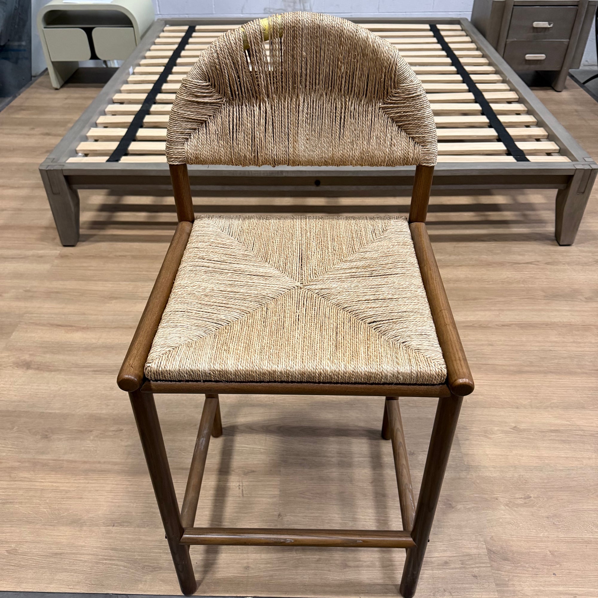 Monti Counter Stool - Seagrass Cord, Walnut Stain - FLOOR MODEL