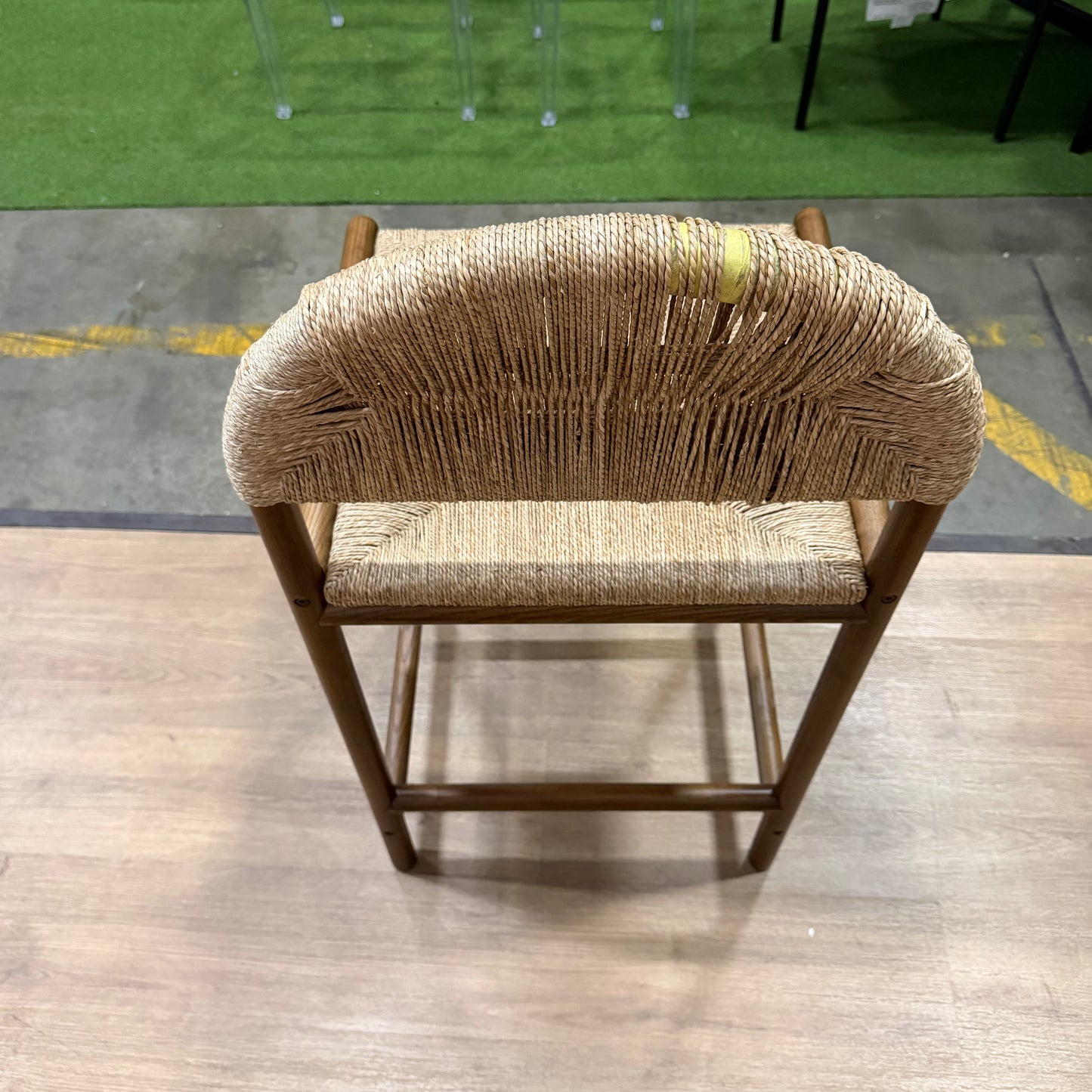 Monti Counter Stool - Seagrass Cord, Walnut Stain - FLOOR MODEL