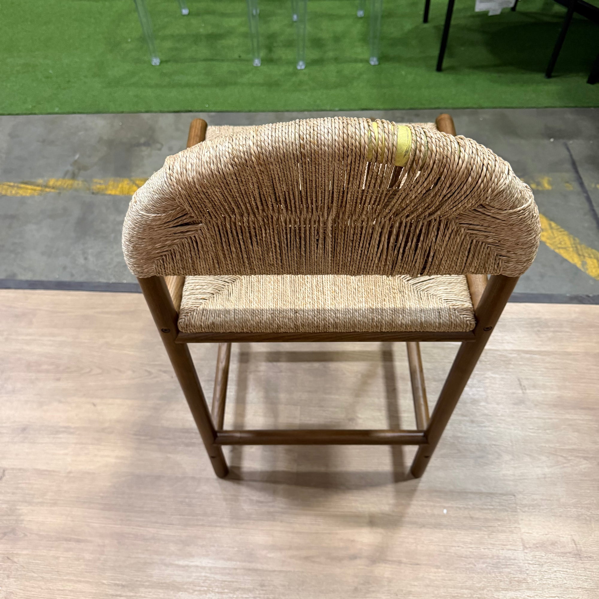 Monti Counter Stool - Seagrass Cord, Walnut Stain - FLOOR MODEL