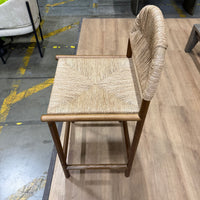 Monti Counter Stool - Seagrass Cord, Walnut Stain - FLOOR MODEL