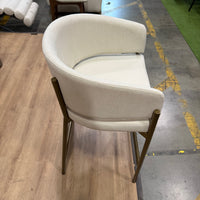 Solana Counter Stool - Modern Felt: Alesund, Antique Brushed Brass Base - FLOOR MODEL
