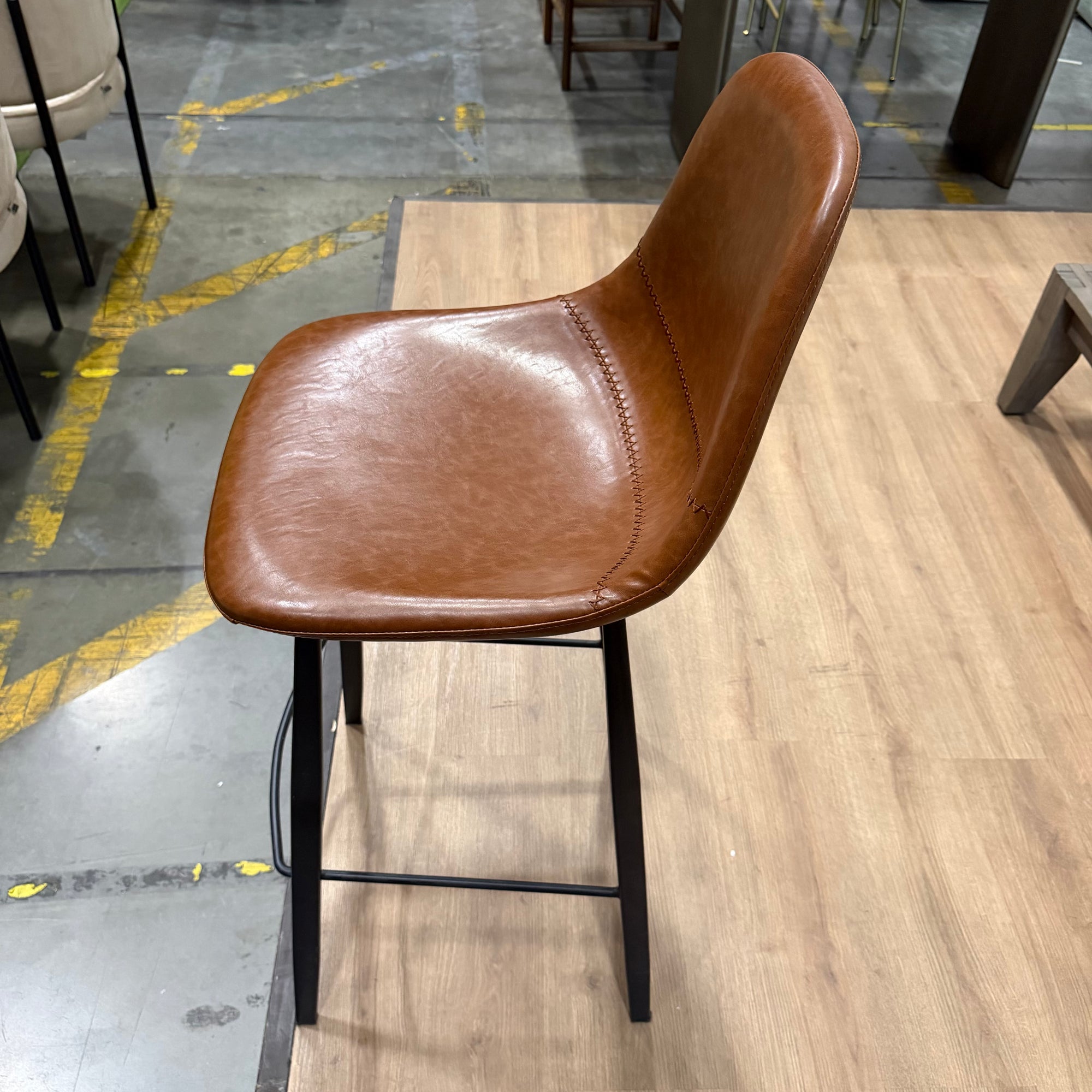 Sample Counter Stool - Brown Leather