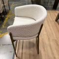 Solana Counter Stool - Chatou Boucle: Pearl, Antique Brushed Brass Base