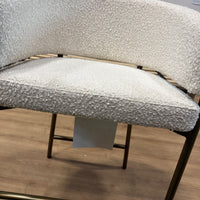 Solana Counter Stool - Chatou Boucle: Pearl, Antique Brushed Brass Base