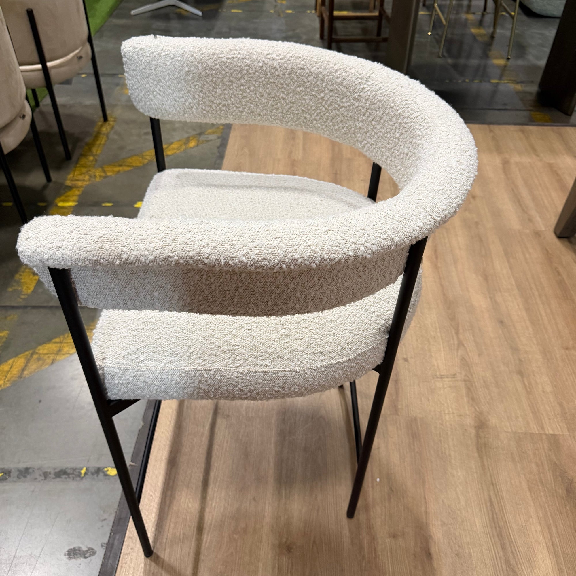 Elysian Counter Stool - Bouclé: Opal - FLOOR MODEL