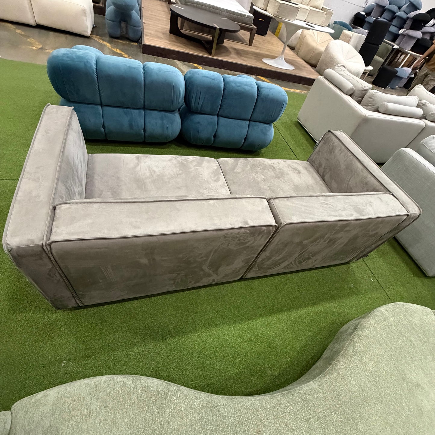 Arya Modular Loveseat - Venice Vegan Suede: Strato