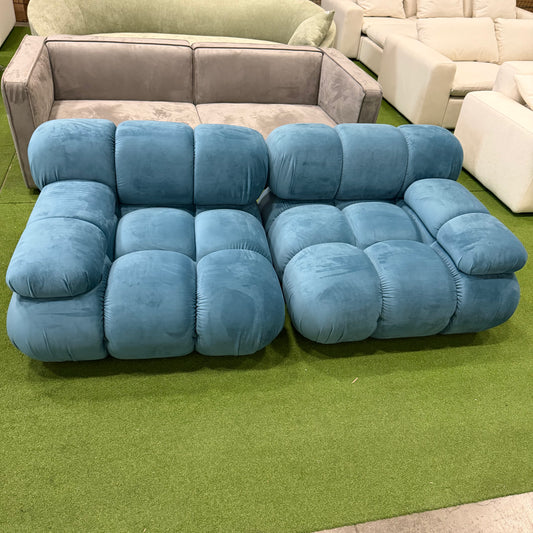 Belia Custom Loveseat - Plush Velvet: Solstice