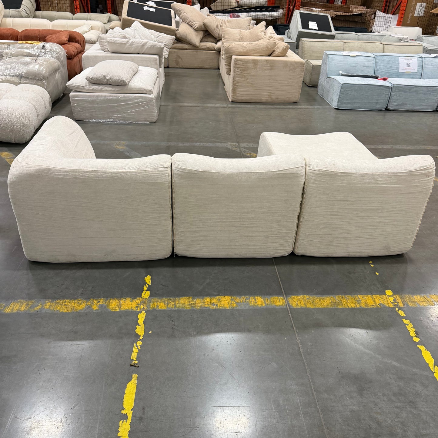Atelier Sectional Sofa - Performance Weave: Helium Cloud, Left Hand Facing