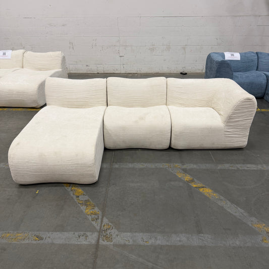 Atelier Sectional Sofa - Performance Weave: Helium Cloud, Left Hand Facing