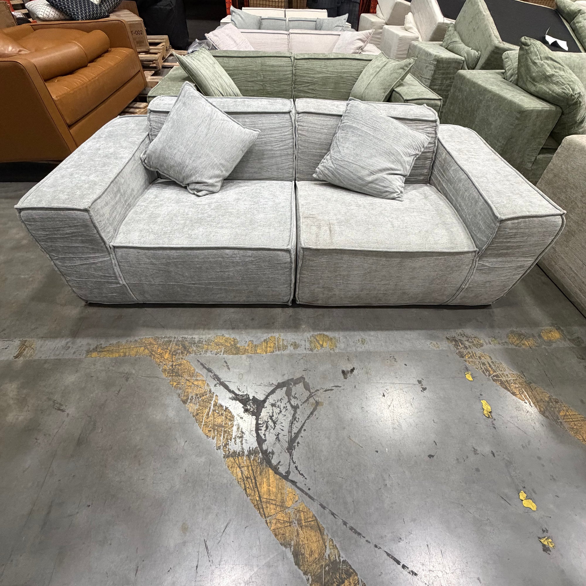 M1 Sofa Loveseat - Performance Weave: Platinum Grey