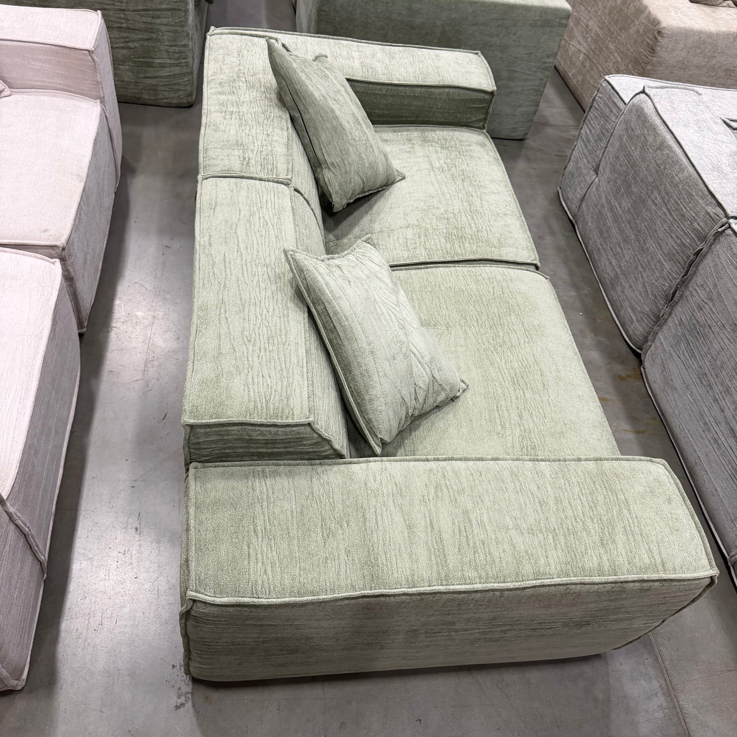M1 Sofa Loveseat - Performance Weave: Krypton Green
