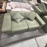 M1 Sofa Loveseat - Performance Weave: Krypton Green