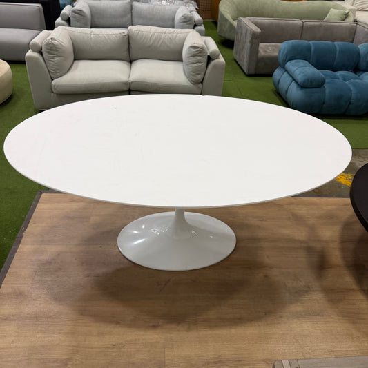 Tulip Table Oval - White Lacquer, White Base, 79" | 201cm