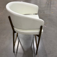 Solana Counter Stool - Microfiber Leather: Trento Eggshell, Antique Brushed Brass Base