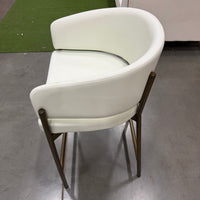 Solana Counter Stool - Microfiber Leather: Trento Eggshell, Antique Brushed Brass Base
