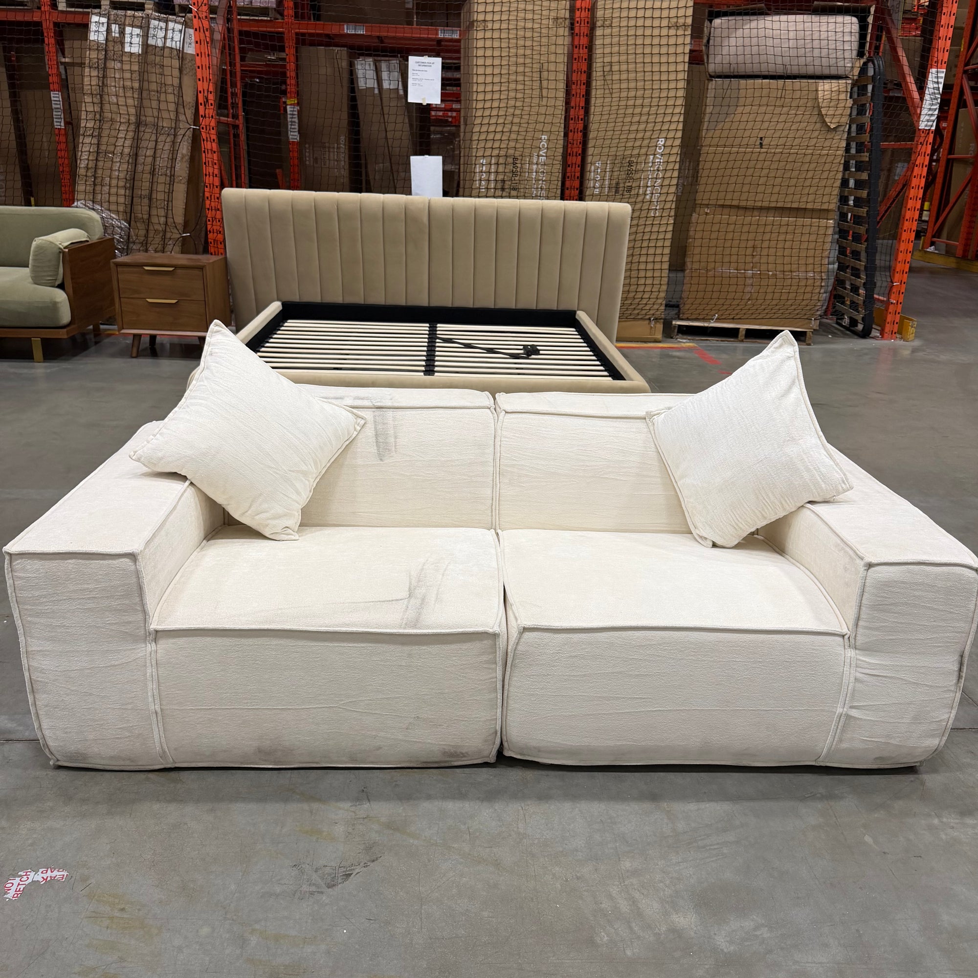 M1 Sofa Loveseat - Performance Weave: Helium Cloud