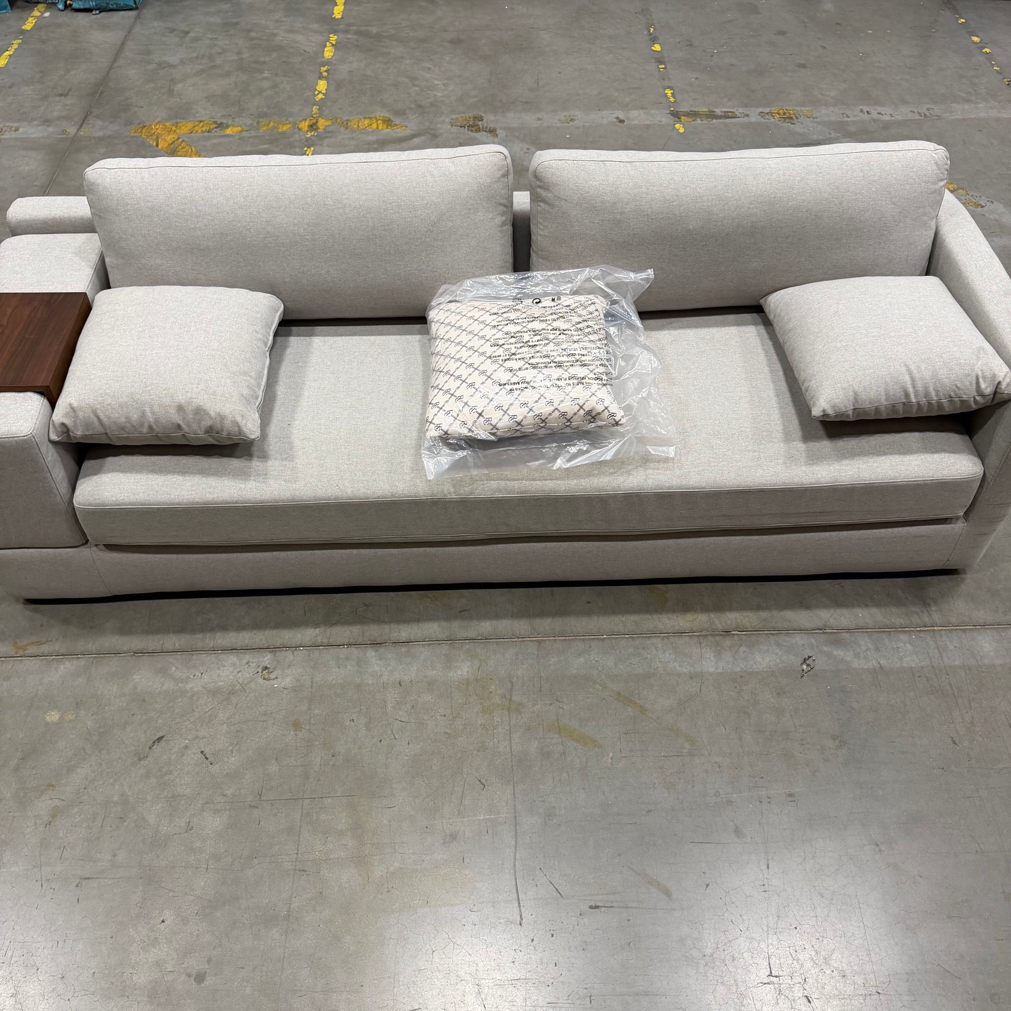 Dresden Sleeper Sofa - Modern Felt: Malmo, Walnut Side Table