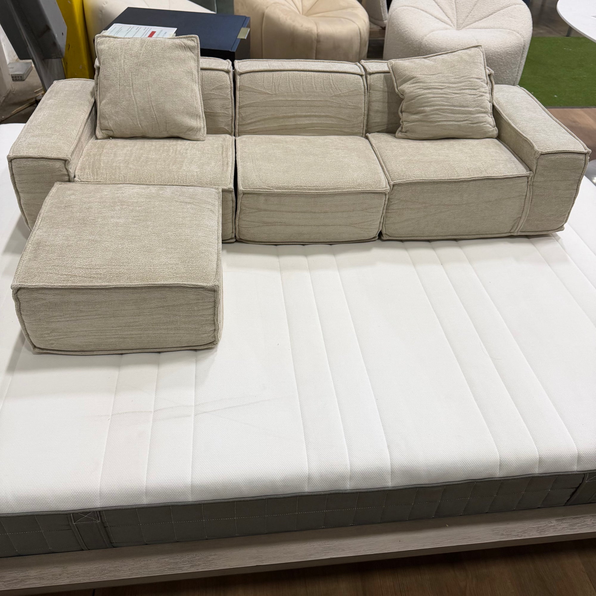 M1 Sofa Sectional Mini - Performance Weave: Silicon Sand