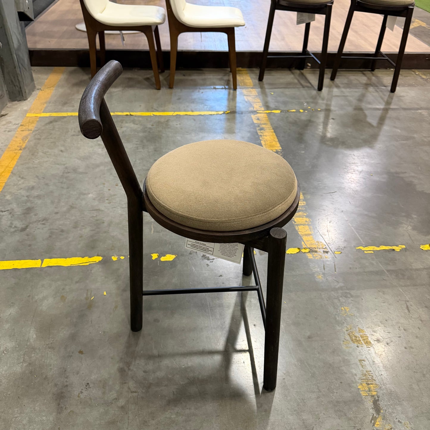 Kyoto Counter Stool - Kyoto Truffle with Smoky Brown