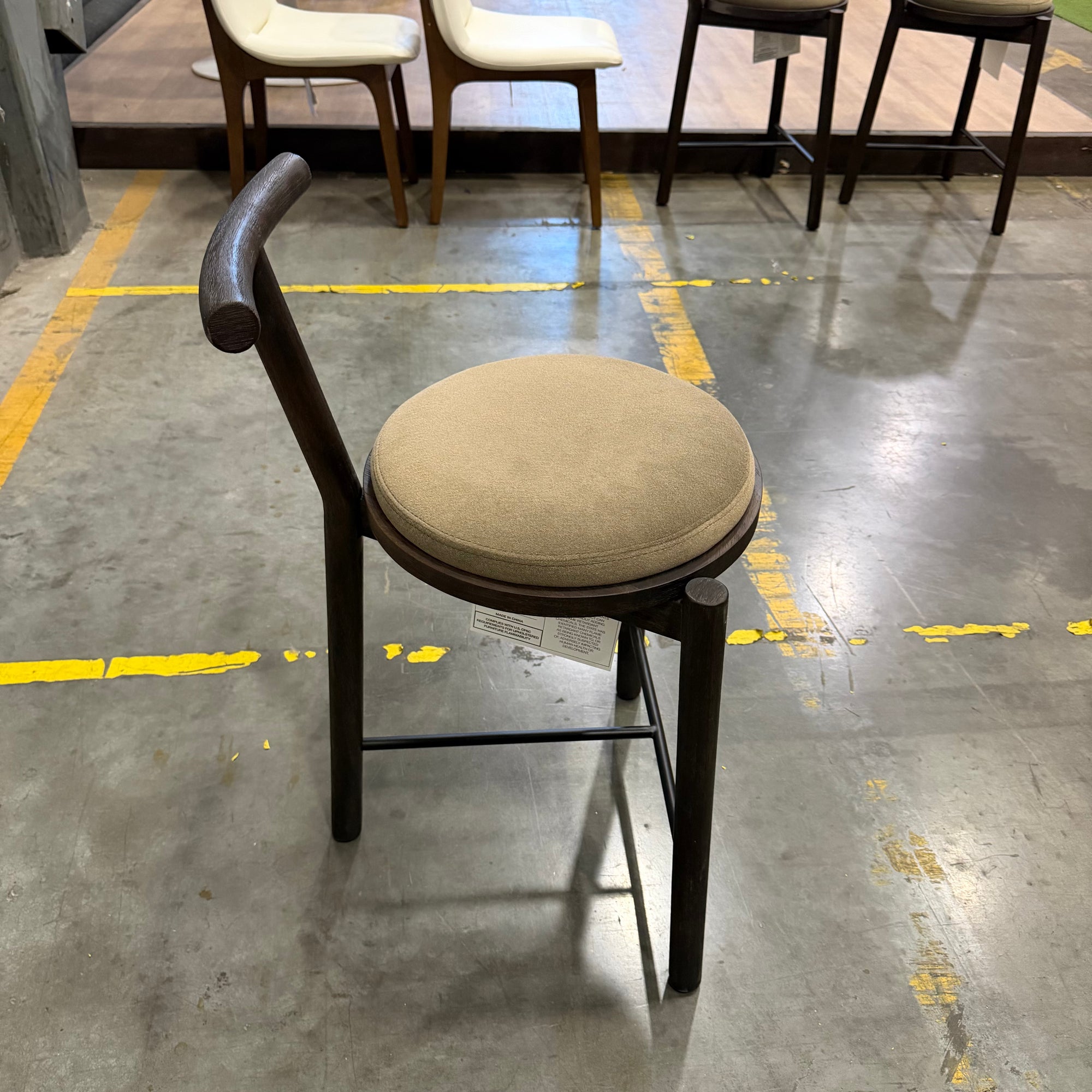 Kyoto Counter Stool - Kyoto Truffle with Smoky Brown