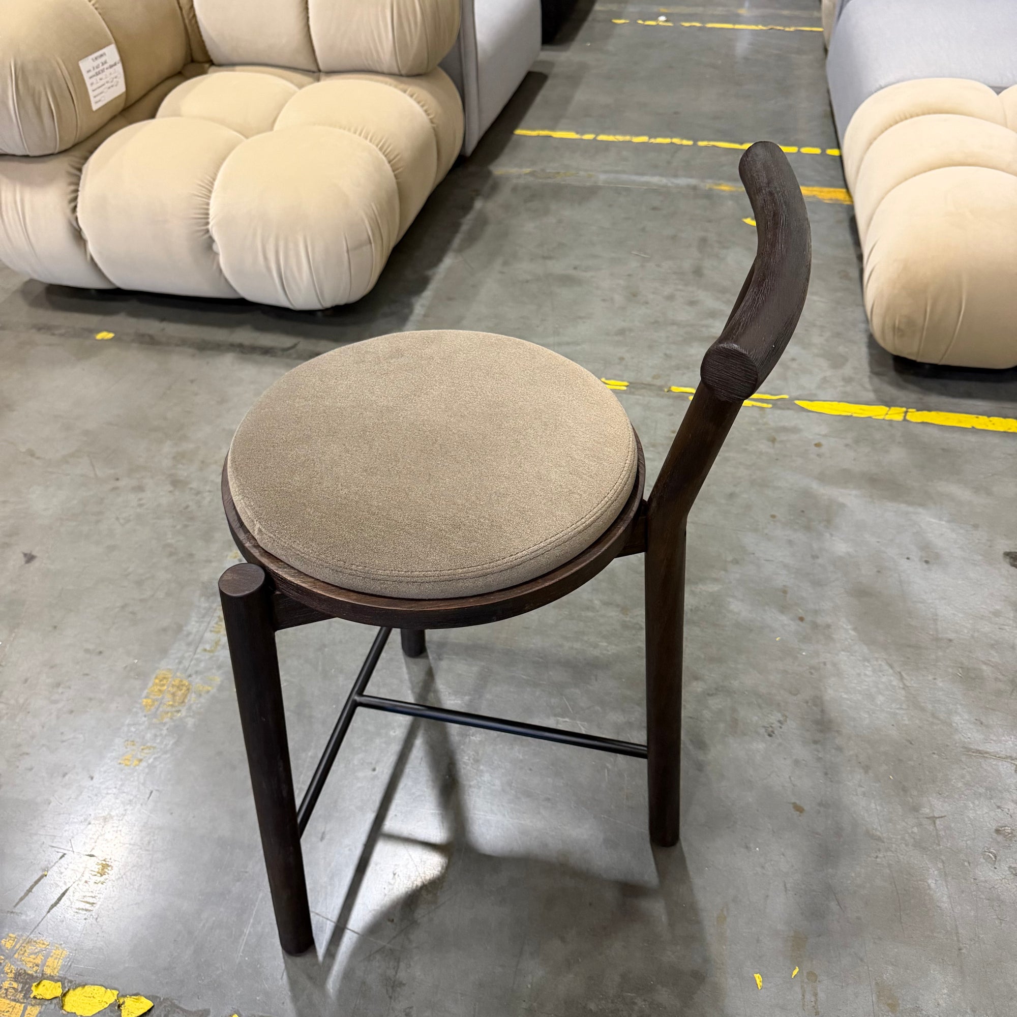Kyoto Counter Stool - Kyoto Truffle with Smoky Brown