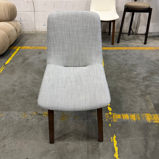 Aubrey Side Chair - Performance Linen: Dove, Walnut Stain