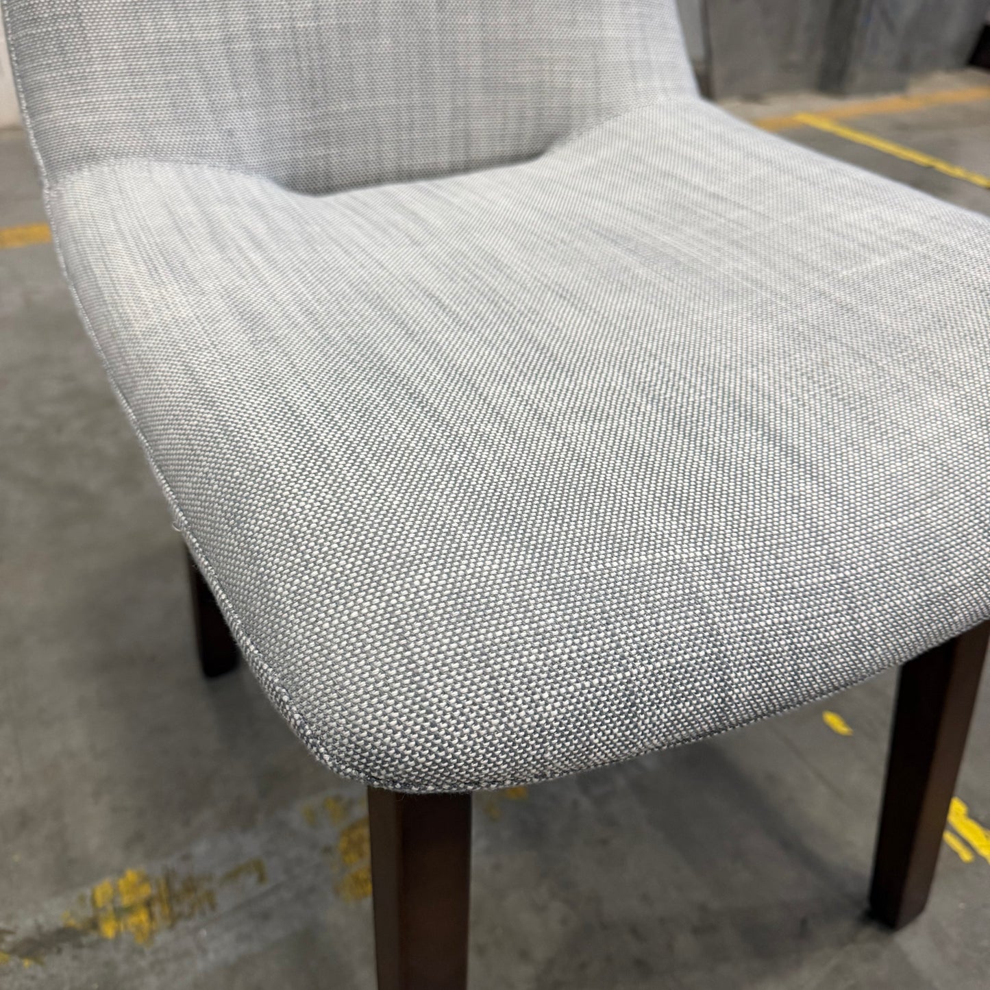 Aubrey Side Chair - Performance Linen: Dove, Walnut Stain
