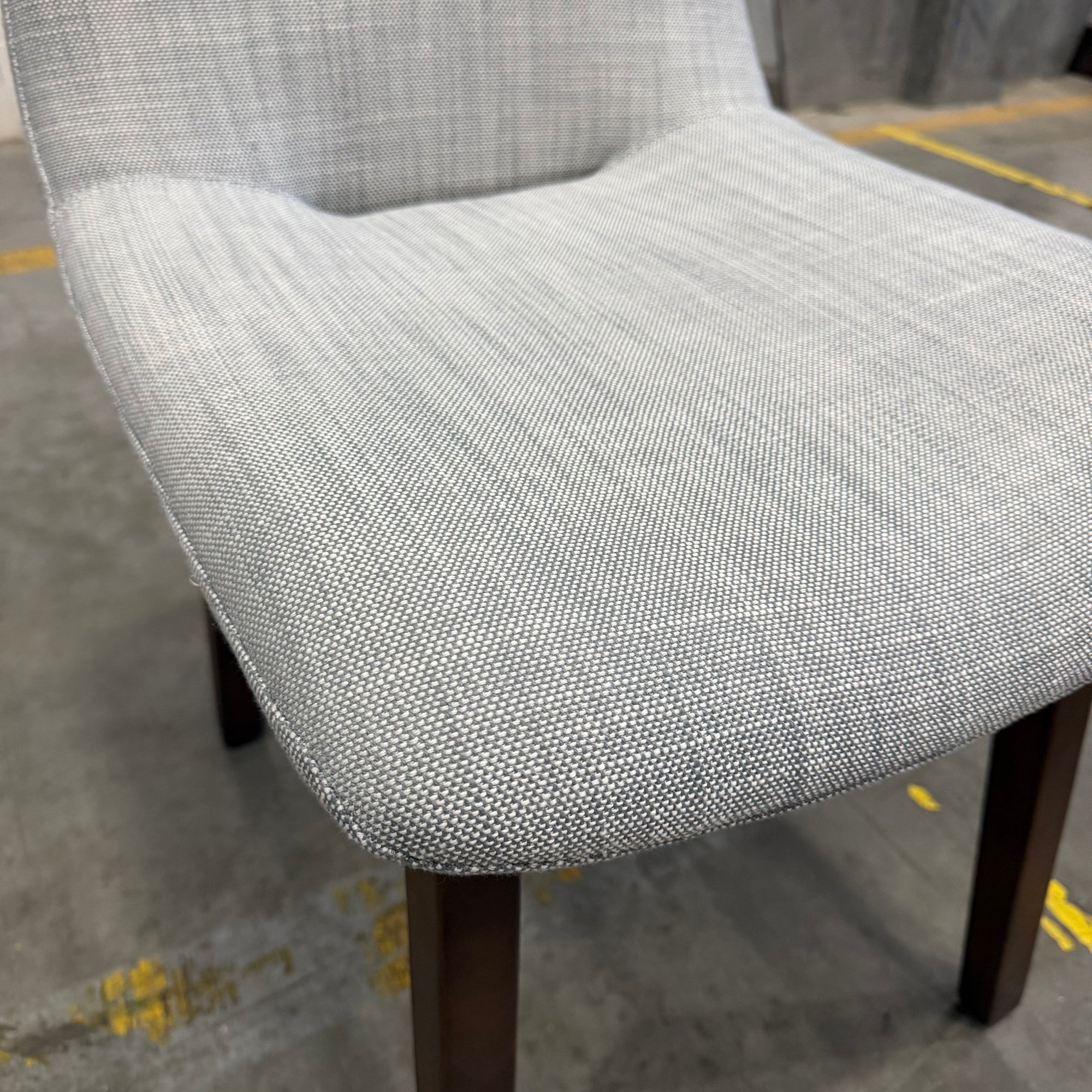 Aubrey Side Chair - Performance Linen: Dove, Walnut Stain