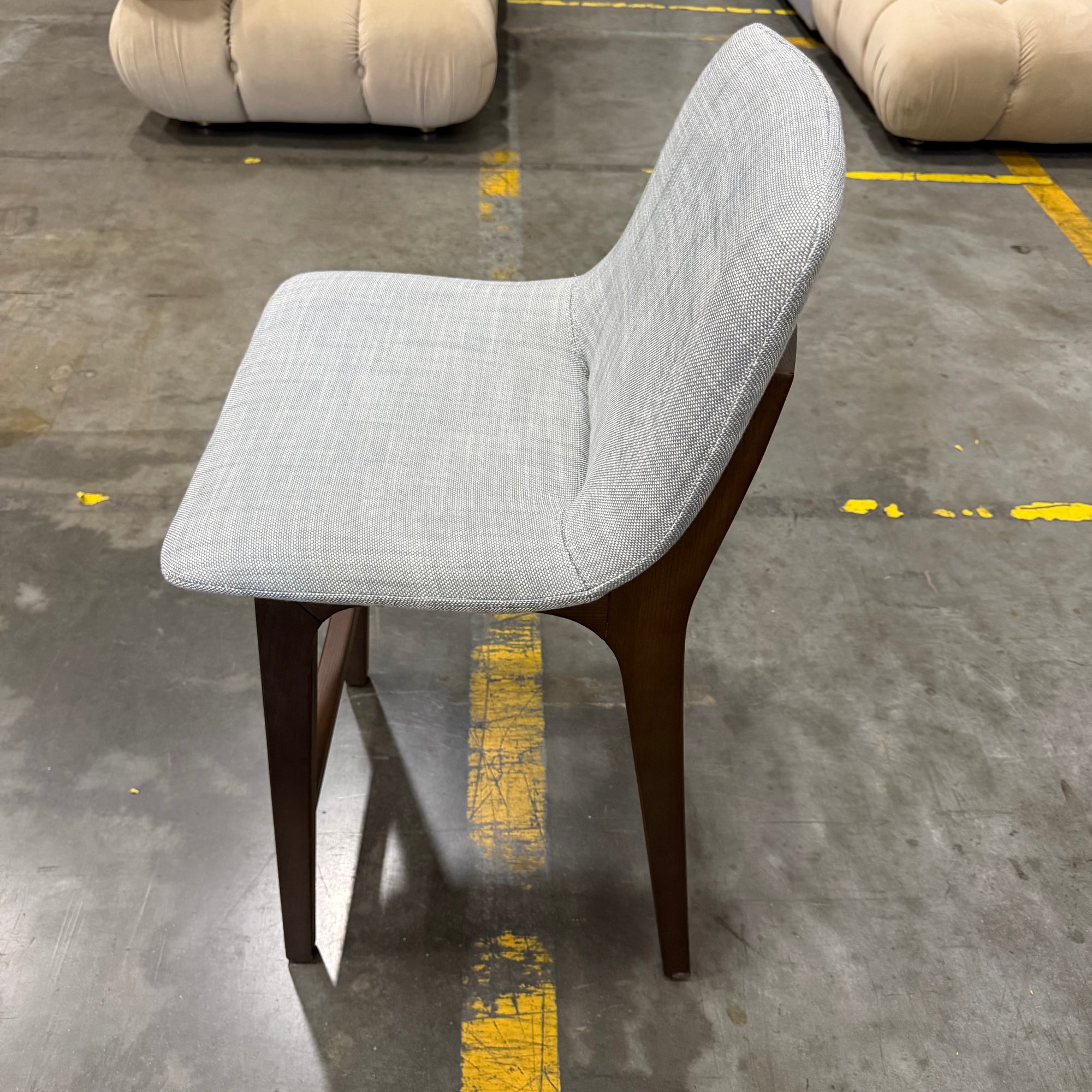 Aubrey Counter Stool - Performance Linen: Dove, Walnut Stain