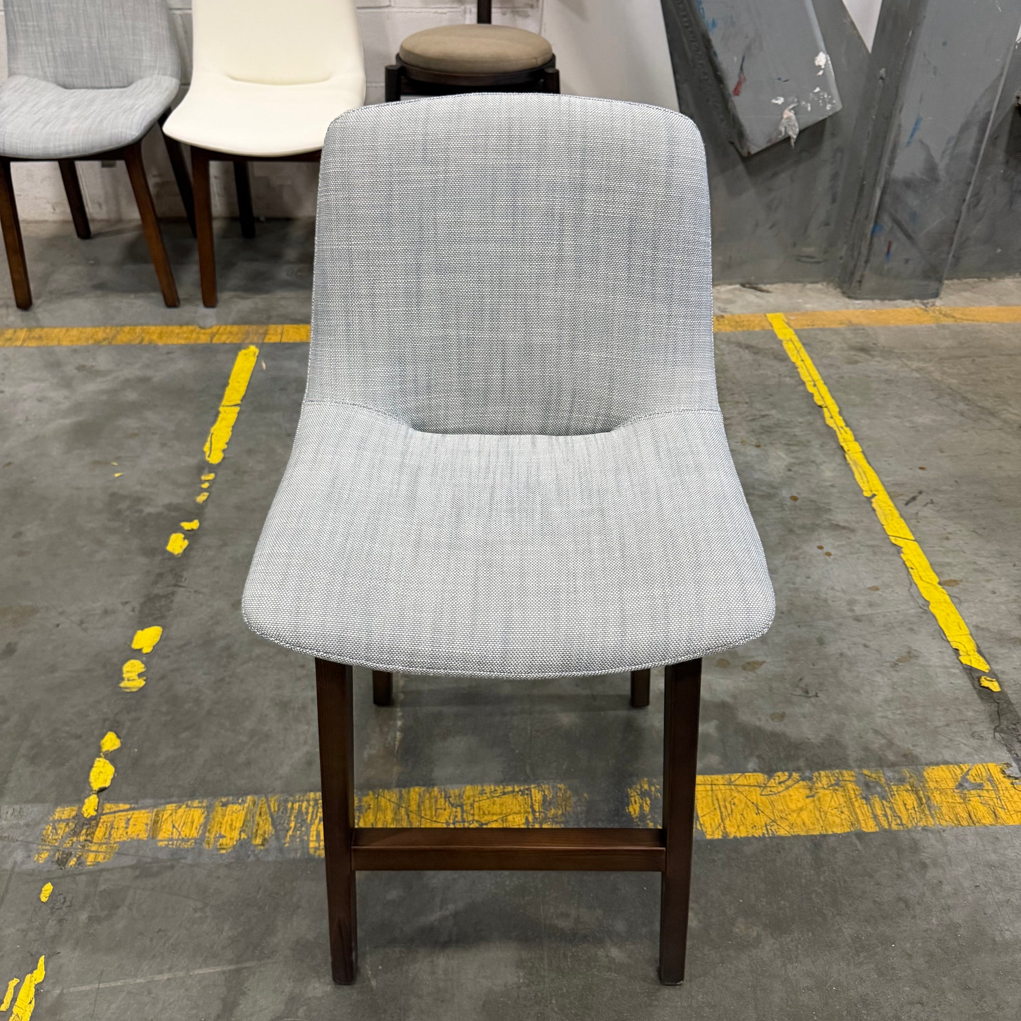 Aubrey Counter Stool - Performance Linen: Dove, Walnut Stain
