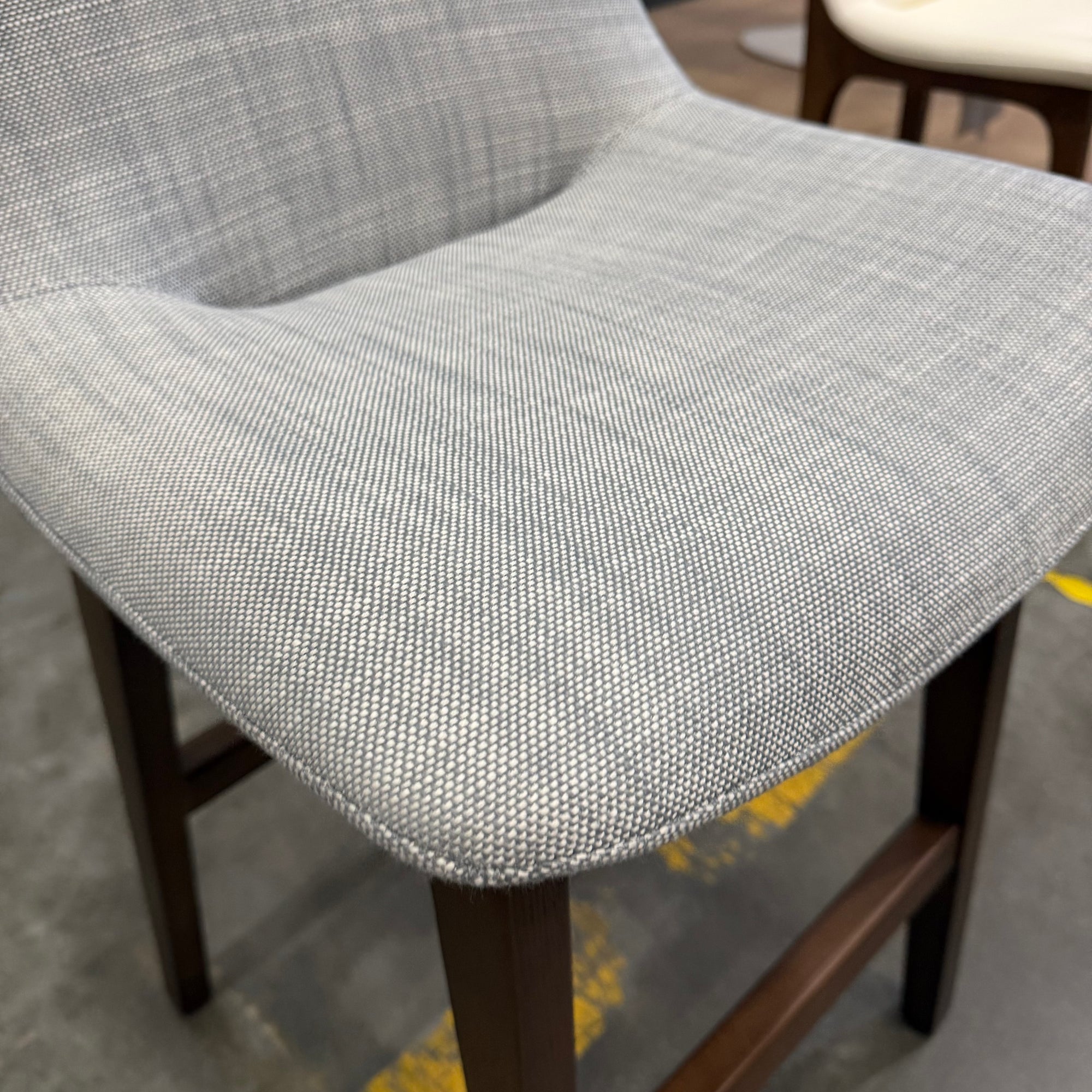 Aubrey Counter Stool - Performance Linen: Dove, Walnut Stain