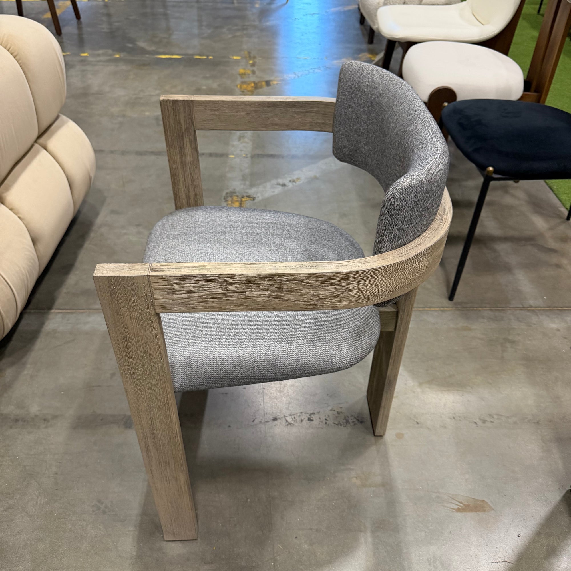 Heritage Dining Chair - Sample Grey Fabric, Grey Manor
