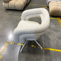 Mia Dining Chair - Chatou Boucle: Pearl, White Base