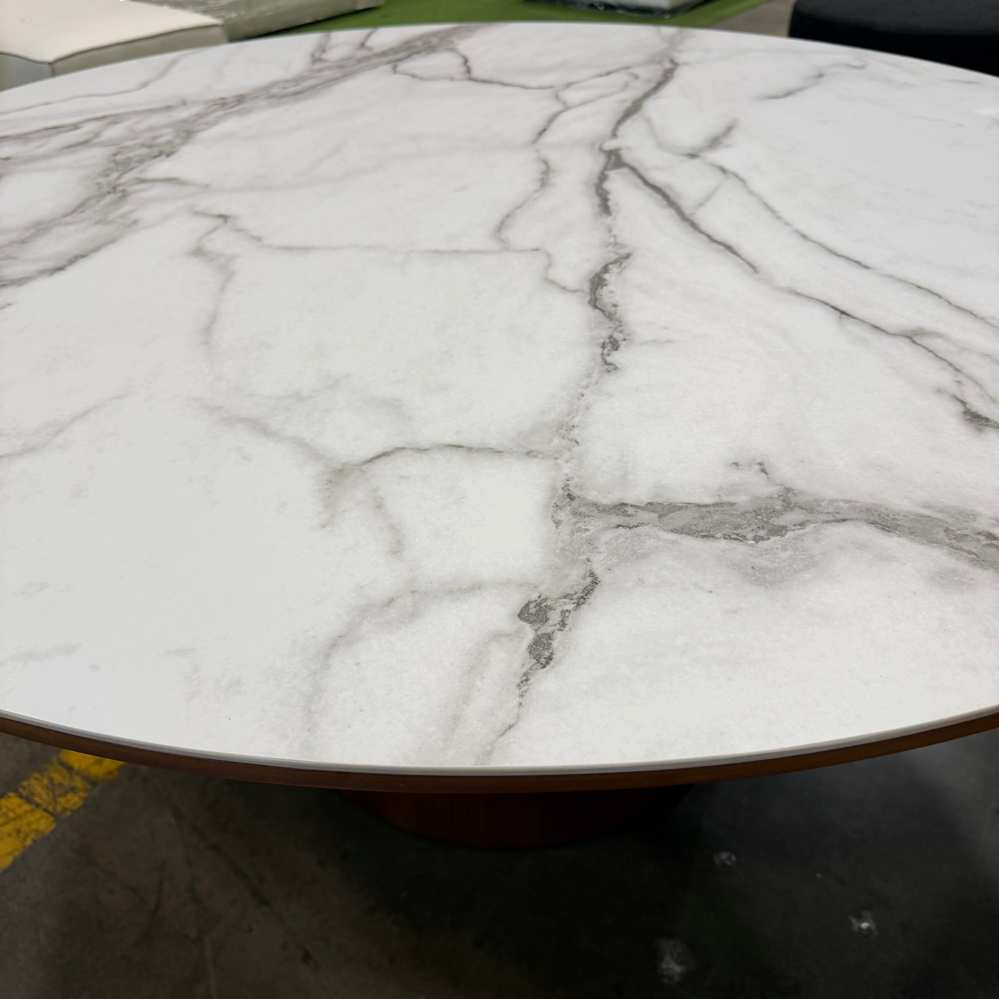Winston Dining Table - White Calacatta Ceramic, 63"