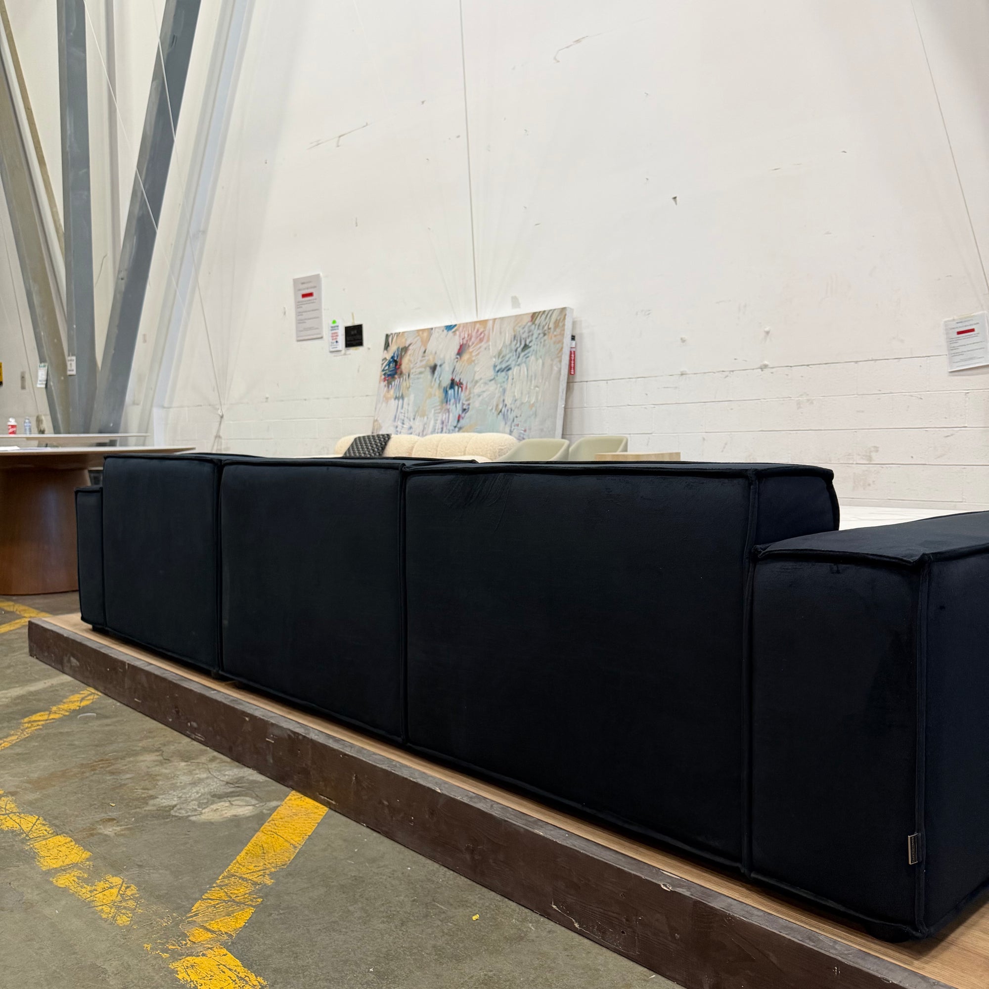 Porter Sectional - Plush Velvet: Black, Right Hand Facing