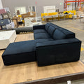 Porter Sectional - Plush Velvet: Black, Right Hand Facing