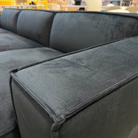 Porter Sectional - Plush Velvet: Black, Right Hand Facing