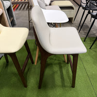 Aubrey Counter Stool - Microfiber Leather: Trento Taupe, Walnut Stain