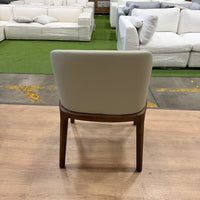 Aubrey Armchair - PU Leather: Monaco Grey, Walnut Stain