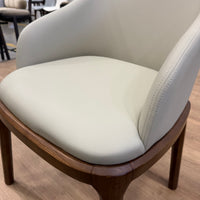 Aubrey Armchair - PU Leather: Monaco Grey, Walnut Stain