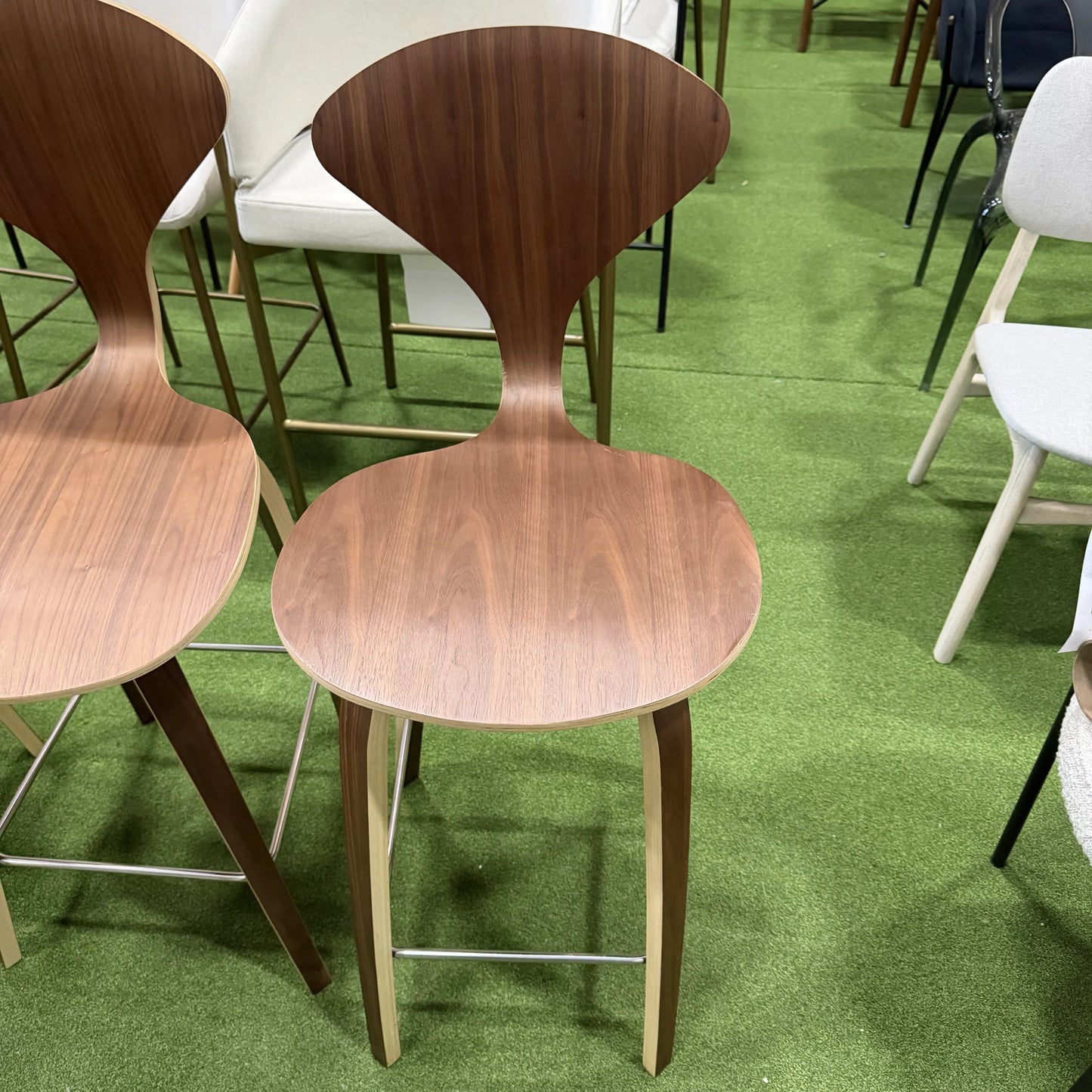 Norman Counter Stool - Walnut Veneer