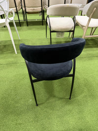Uma Dining Chair - Plush Velvet: Black, Black Base