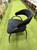Uma Dining Chair - Plush Velvet: Black, Black Base
