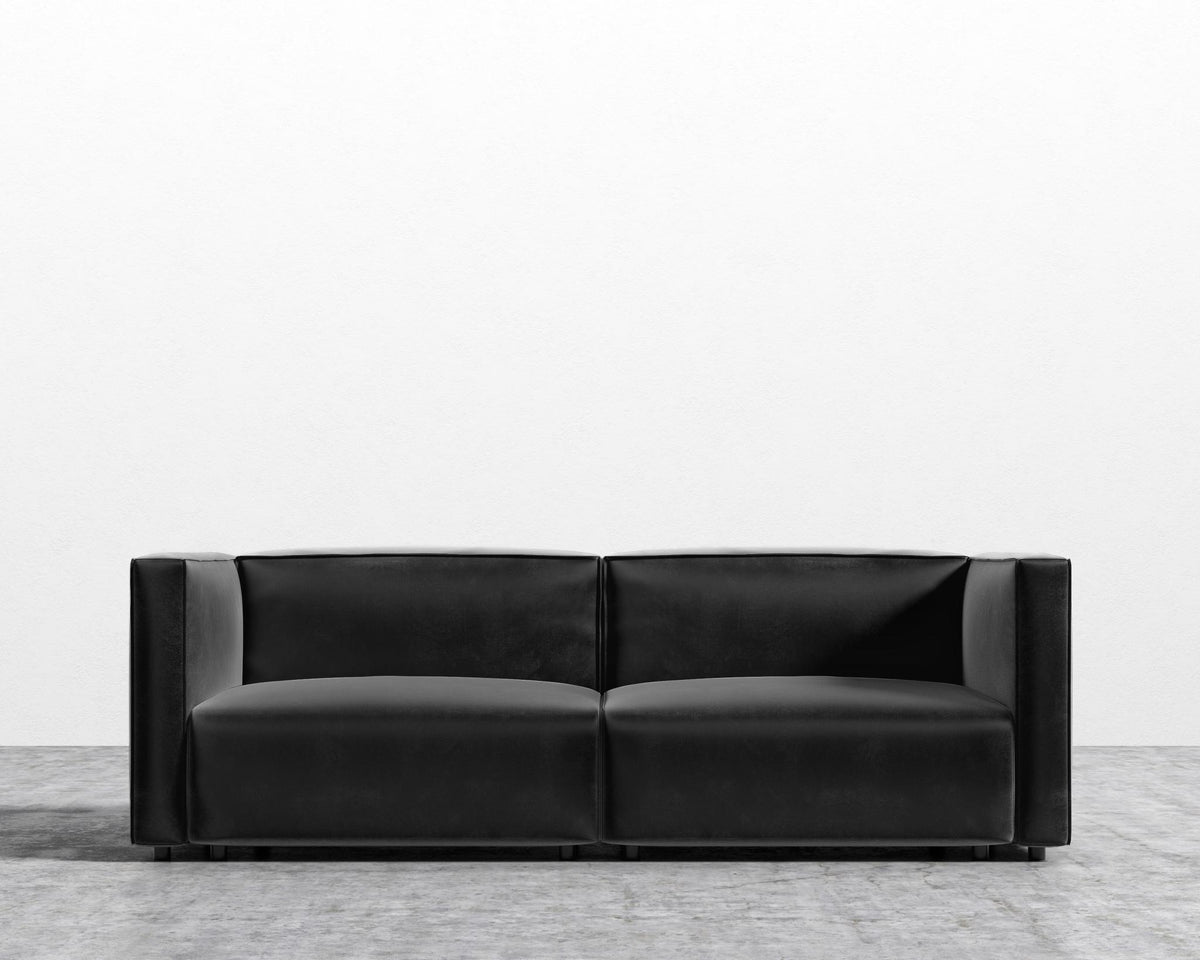 Arya Modular Loveseat - Plush Velvet - Black