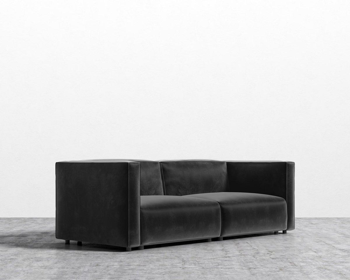 Arya Modular Loveseat - Plush Velvet - Black