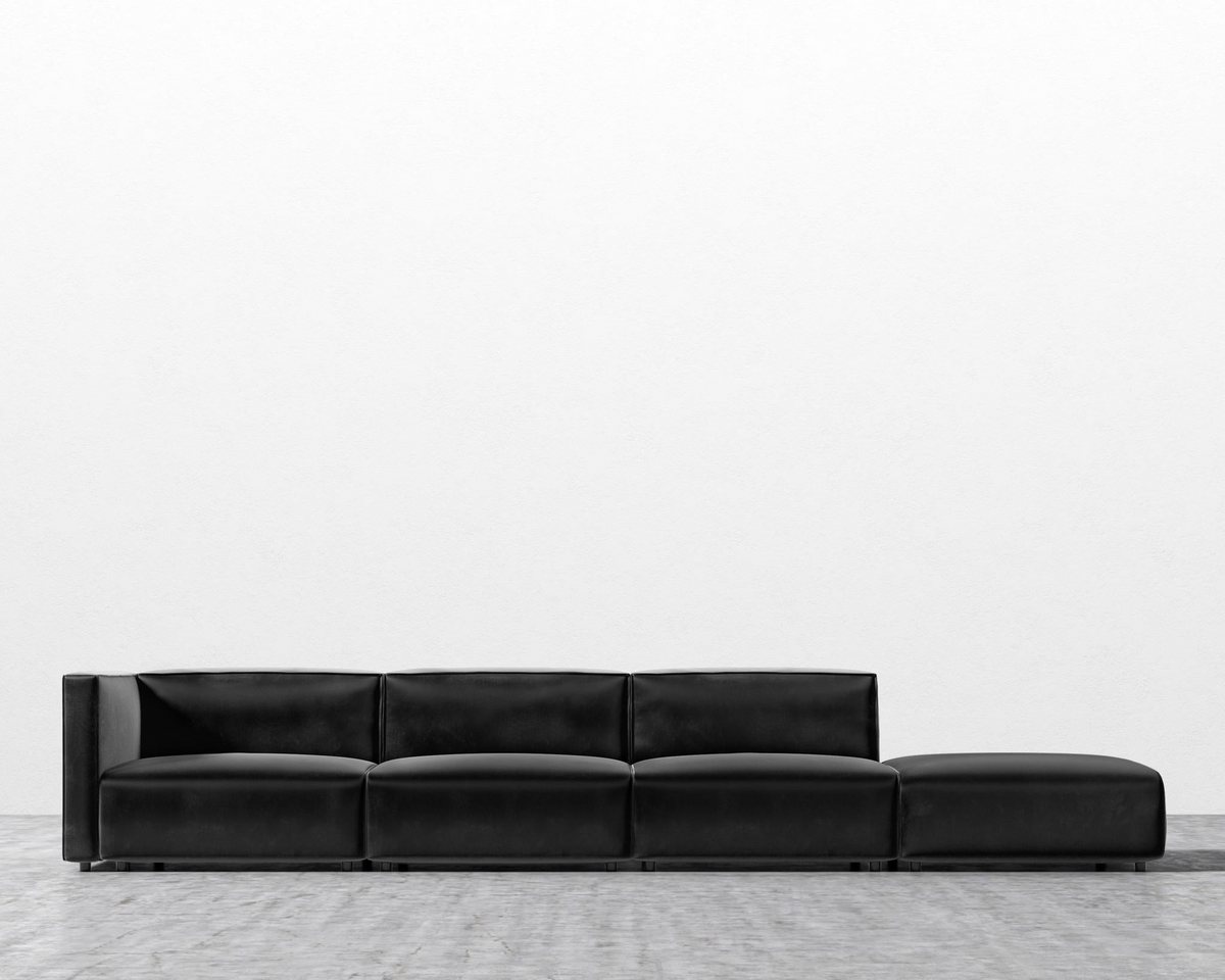 Arya Modular Sectional - Open Right, Plush Velvet - Black